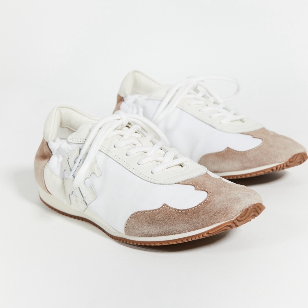 Tory Burch White and Brown Casual Sneakers
